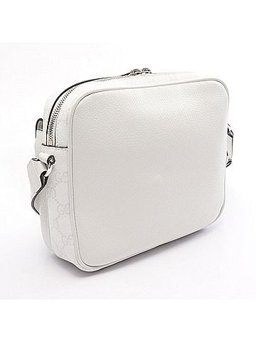 Gucci Gucci GG Supreme Small Crossbody Bag, Shoulder Handbag, Coated Canvas Leather, Women's, White, 795464 (view 2)