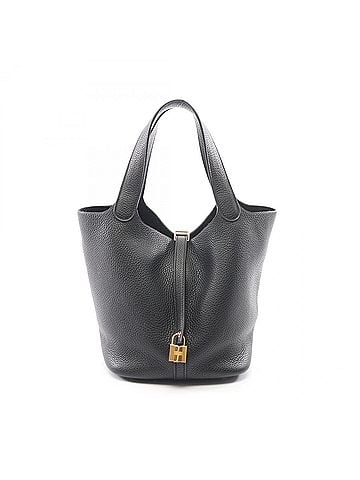 Hermès Hermes Picotin Lock MM Handbag, Leather, Taurillon Clemence Women's, Black (view 1)