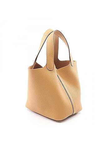 Hermès Hermes Picotin Lock PM Biscuit Handbag, Taurillon Clemence Leather, Women's, Beige (view 2)