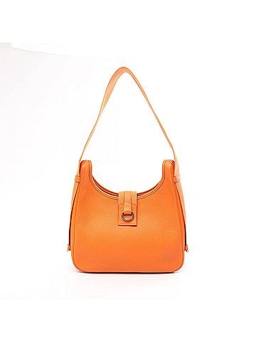 Hermès Hermes Saco Shoulder Bag/Handbag, Leather, Taurillon Clemence, Women's, Orange (view 1)