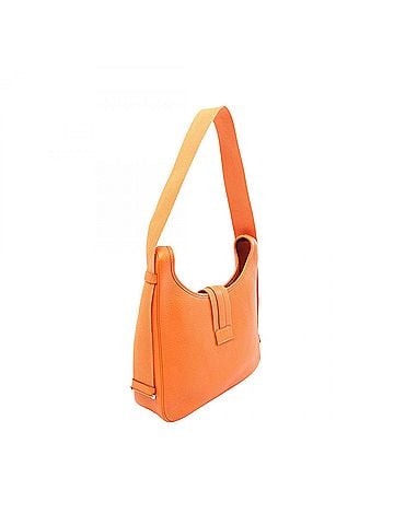 Hermès Hermes Saco Shoulder Bag/Handbag, Leather, Taurillon Clemence, Women's, Orange (view 2)