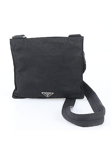 Prada Prada Tessuto Nylon Triangle Logo Shoulder Bag Messenger Black Men's (view 1)