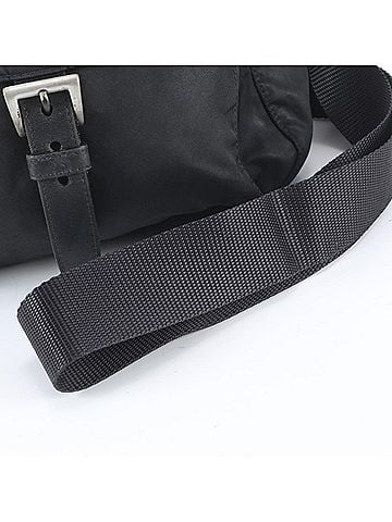 Prada Prada Tessuto Nylon Triangle Logo Leather Shoulder Bag Messenger Black Men's (view 2)