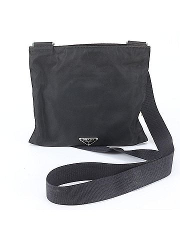 Prada Prada Tessuto Nylon Triangle Logo Shoulder Bag Messenger Black Men's (view 1)