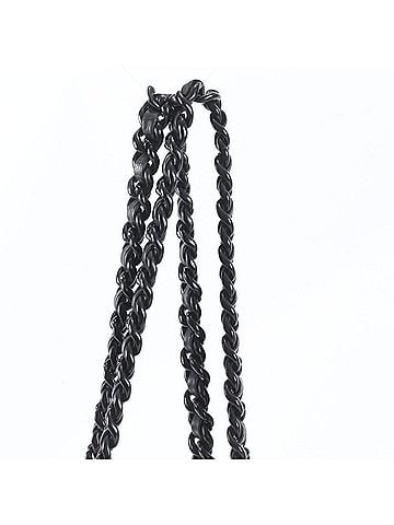 Prada Prada Tessuto Nylon Chain Triangle Logo Leather Shoulder Bag, Black, Women's (view 2)