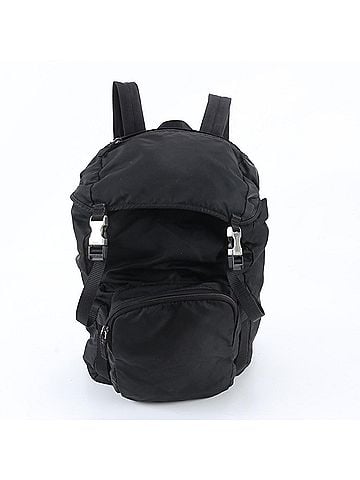 Prada Prada Tessuto Nylon Triangle Logo Backpack/Shoulder Bag/Handbag, Black, Men's (view 1)