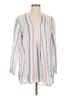 L.L.Bean 100% Linen Stripes Blue L.L.Bean Long Sleeve Blouse Size L - photo 1