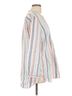 L.L.Bean 100% Linen Stripes Blue L.L.Bean Long Sleeve Blouse Size L - photo 3