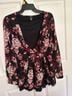 rue21 100% Polyester Floral Black Burgundy Pink Romper Size M - photo 3
