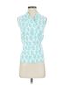J. McLaughlin Floral White Blue Sleeveless Blouse Size XS - photo 1