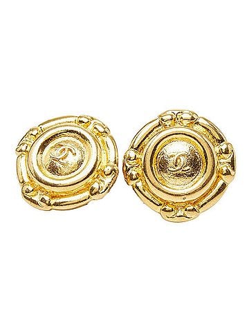 Chanel Chanel Coco Mark Earrings, Gold Plated, Women's CHANEL (view 1)