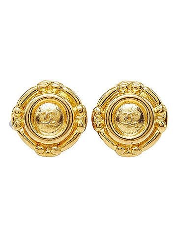 Chanel Chanel Coco Mark Earrings, Gold Plated, Women's CHANEL (view 2)