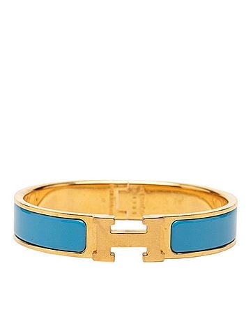 Hermès Hermes Click H PM Bracelet Bangle Gold Blue Plated Women's HERMES (view 1)