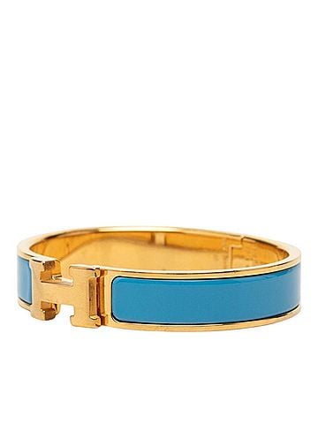 Hermès Hermes Click H PM Bracelet Bangle Gold Blue Plated Women's HERMES (view 2)