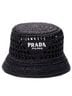 Prada 100% Leather Black Raffia Bucket Hat One size - photo 2