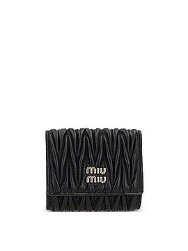 Miu Miu Small Matelassé Nappa Leather Wallet Afpp (view 1)