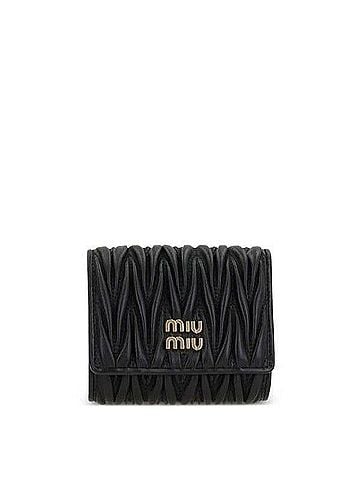 Miu Miu Small Matelassé Nappa Leather Wallet Afpp (view 1)