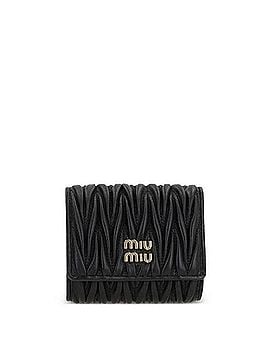 Miu Miu Small Matelassé Nappa Leather Wallet Afpp (view 2)