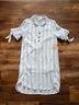 Indigo Rose Stripes Floral White Blue Casual Dress Size S - photo 3