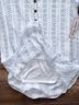 Indigo Rose Stripes Floral White Blue Casual Dress Size S - photo 7