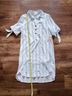 Indigo Rose Stripes Floral White Blue Casual Dress Size S - photo 4