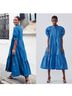 Zara 100% Polyester Blue Casual Dress Size L - photo 4