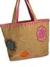 Mud Pie Floral Brown Pink Multi Color Tote One size - photo 1