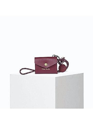 Craie Women's Moni Calf Leather Wallet in Prune (view 2)
