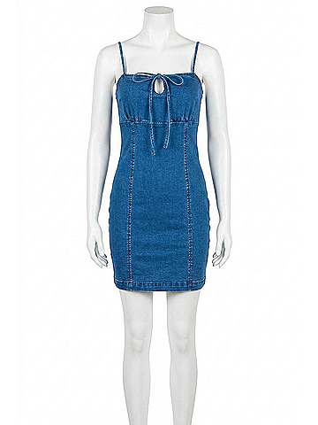Le Lis Darling Denim Dress in Blue (view 1)