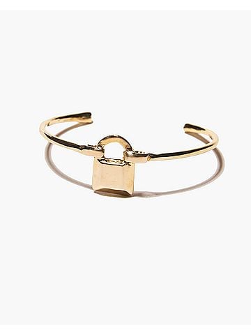 Odette New York Lock Cuff in Brass (view 2)