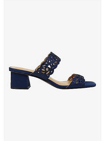 J. Renee Women's Keetana Slip On Sandals in Navy Satin/Stones (view 1)