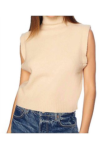 Susana Monaco Mock Sleeveless Sweater in Belgian Creme (view 2)