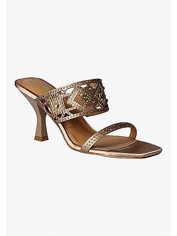 J. Renee Women's Vardana Slip On Sandals in Beige Multi Satin (view 2)