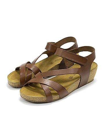 Eric Michael Women's Havana Ankle Strap Platform Sandal in Brown (view 2)