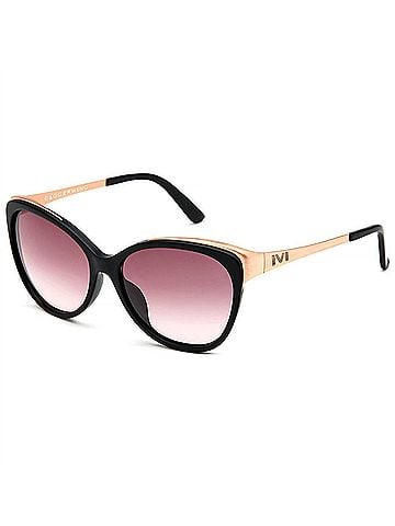IVI Women's Daggerwing Sunglasses in Matte Black - Rose Gold / Rose Gradient Lens (view 1)