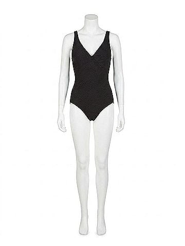 Gottex Surplice High Back One Piece Swimsuit in Got Essence Black (view 1)