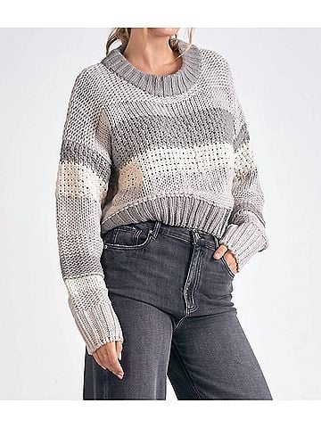 Elan Tanglewood Knit Sweater in Gray (view 2)