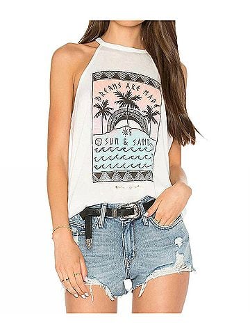 Spiritual Gangster Sun Sand Dreams Luna Tank in Stardust (view 2)