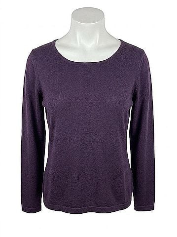 Angel Long Sleeve Scoop Neck Top in Plum (view 1)