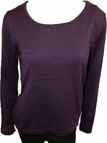 Angel Long Sleeve Scoop Neck Top in Plum (view 2)
