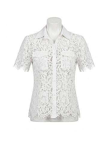 Love Token Mel Lace Top in White (view 1)