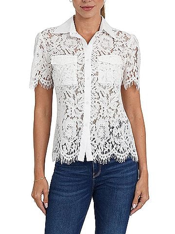 Love Token Mel Lace Top in White (view 2)
