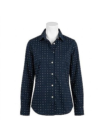 Hinson Wu Halsey Button Down Shirt in Navy Dot (view 1)