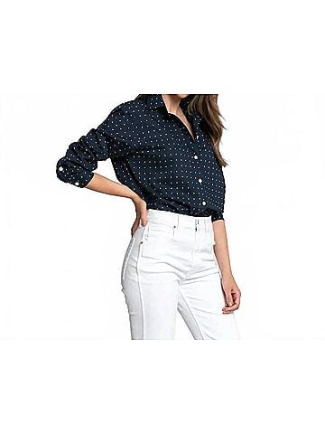 Hinson Wu Halsey Button Down Shirt in Navy Dot (view 2)