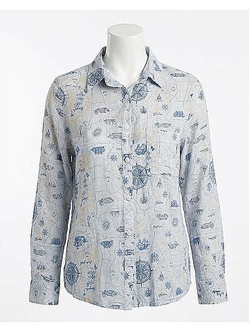 Tempo Paris Lost At Sea Blouse in Blue (view 1)