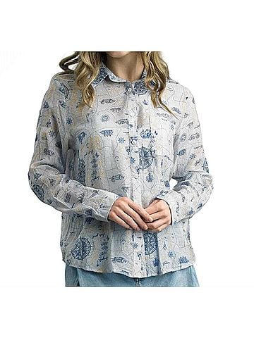 Tempo Paris Lost At Sea Blouse in Blue (view 2)