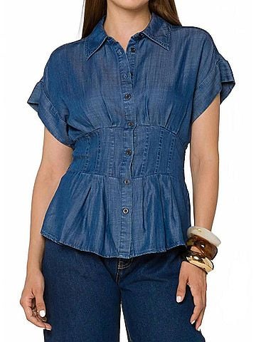 Velvet Heart Brielle Button Down Shirt in Calva (view 2)