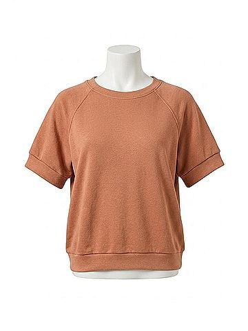 Lilla P Short Sleeve Terry Sweatshirt in Carob (view 1)