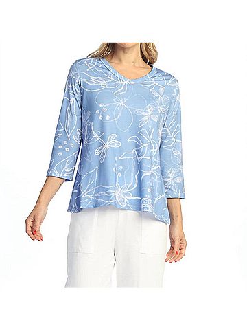 Jess & Jane Soft Touch V-Neck Top in Darling (view 2)