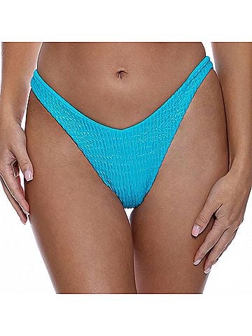 Luli Fama Bella High Leg Brazilian Bottom in Sea Blue (view 2)